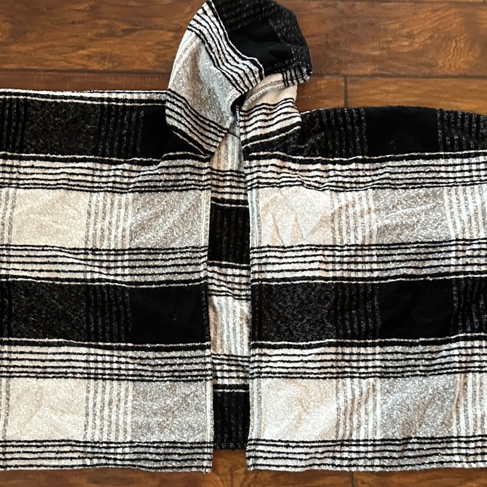 Express Black and White Striped cape